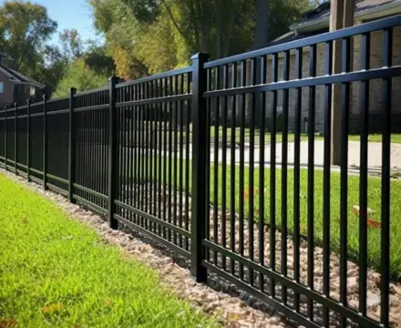 Newly replaced vertical aluminium fence in Werribee