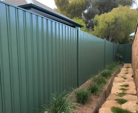 newly replaced green Colorbond fence in Werribee