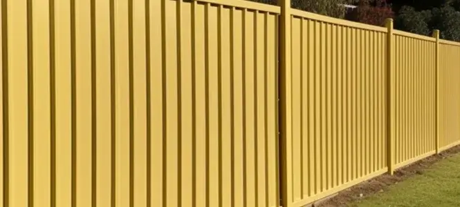 Bright yellow Colorbond fence in Werribee