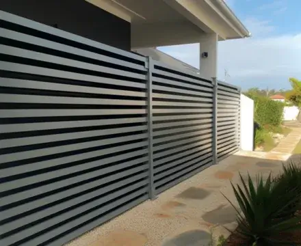 Newly installed slat aluminium fence in Werribee