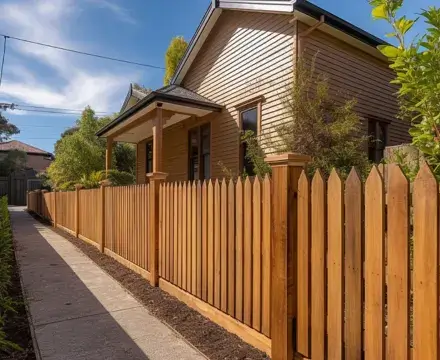 A newly installed timber fence in Werribee