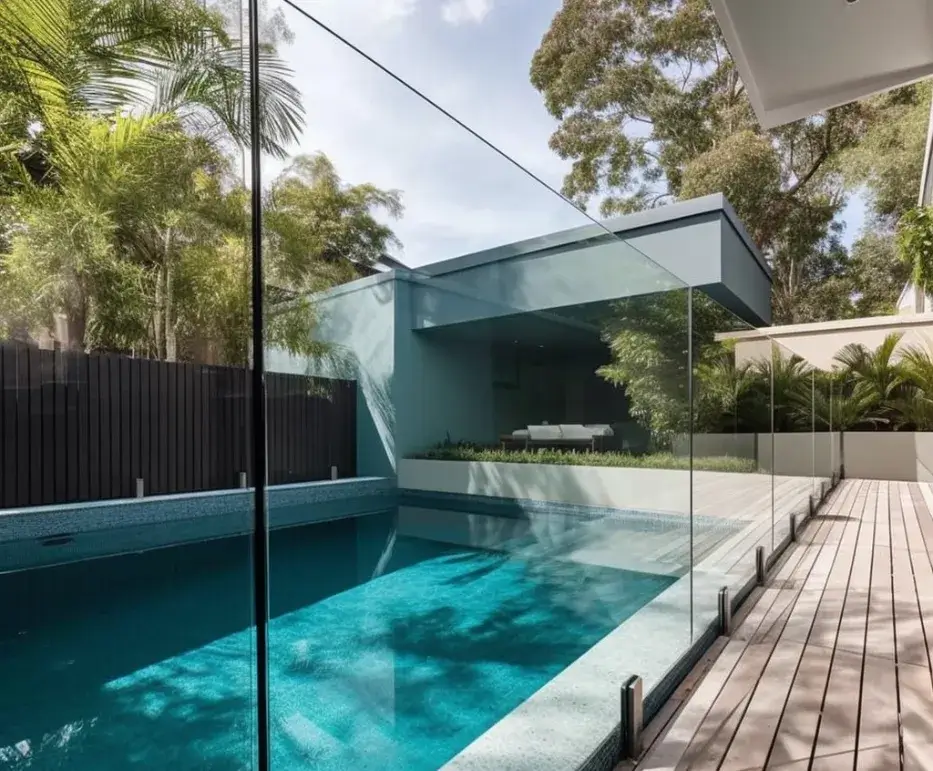Sophisticated glass pool fence to enhance a pool in Werribee